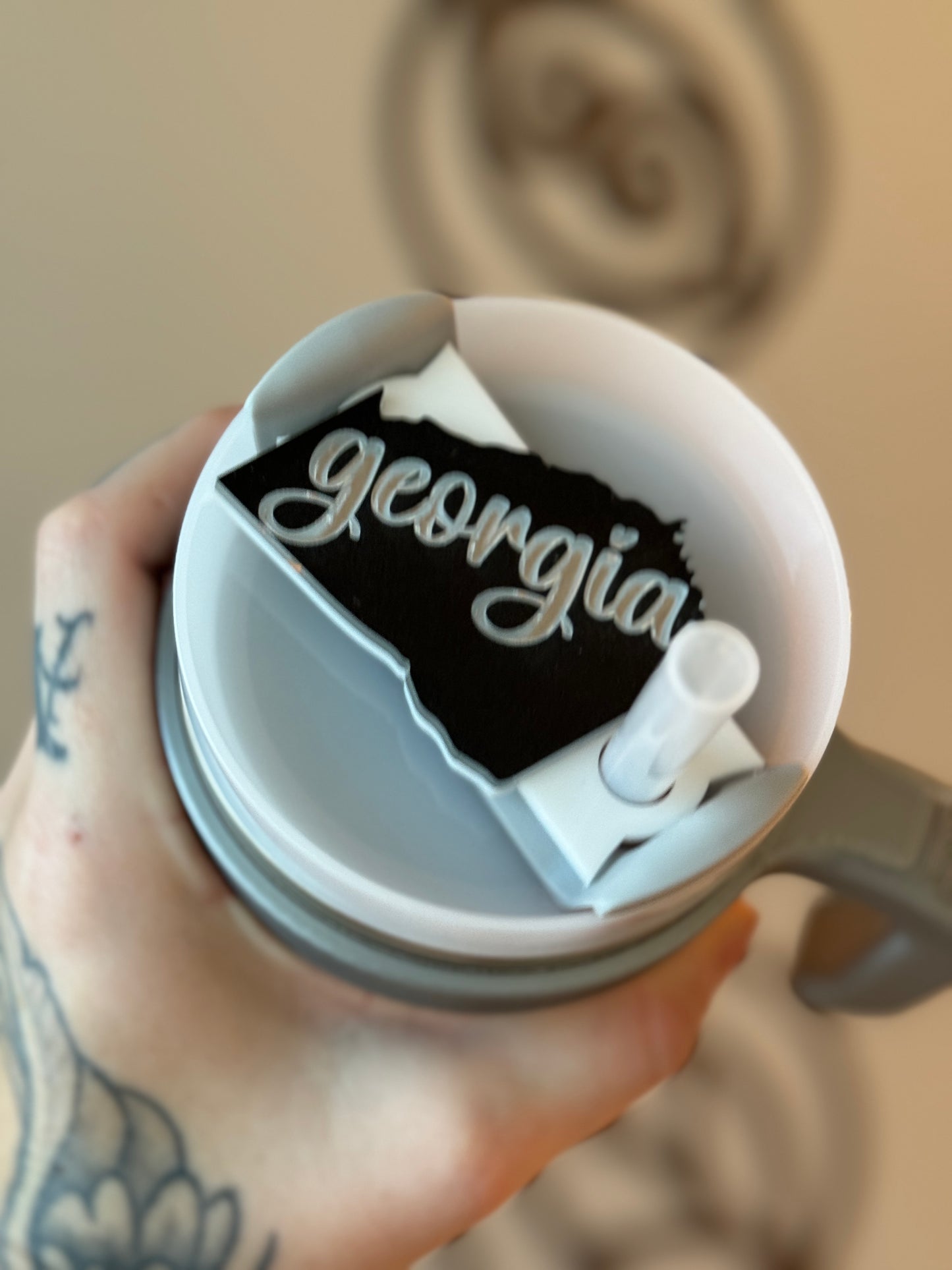 Georgia Script Cup Topper