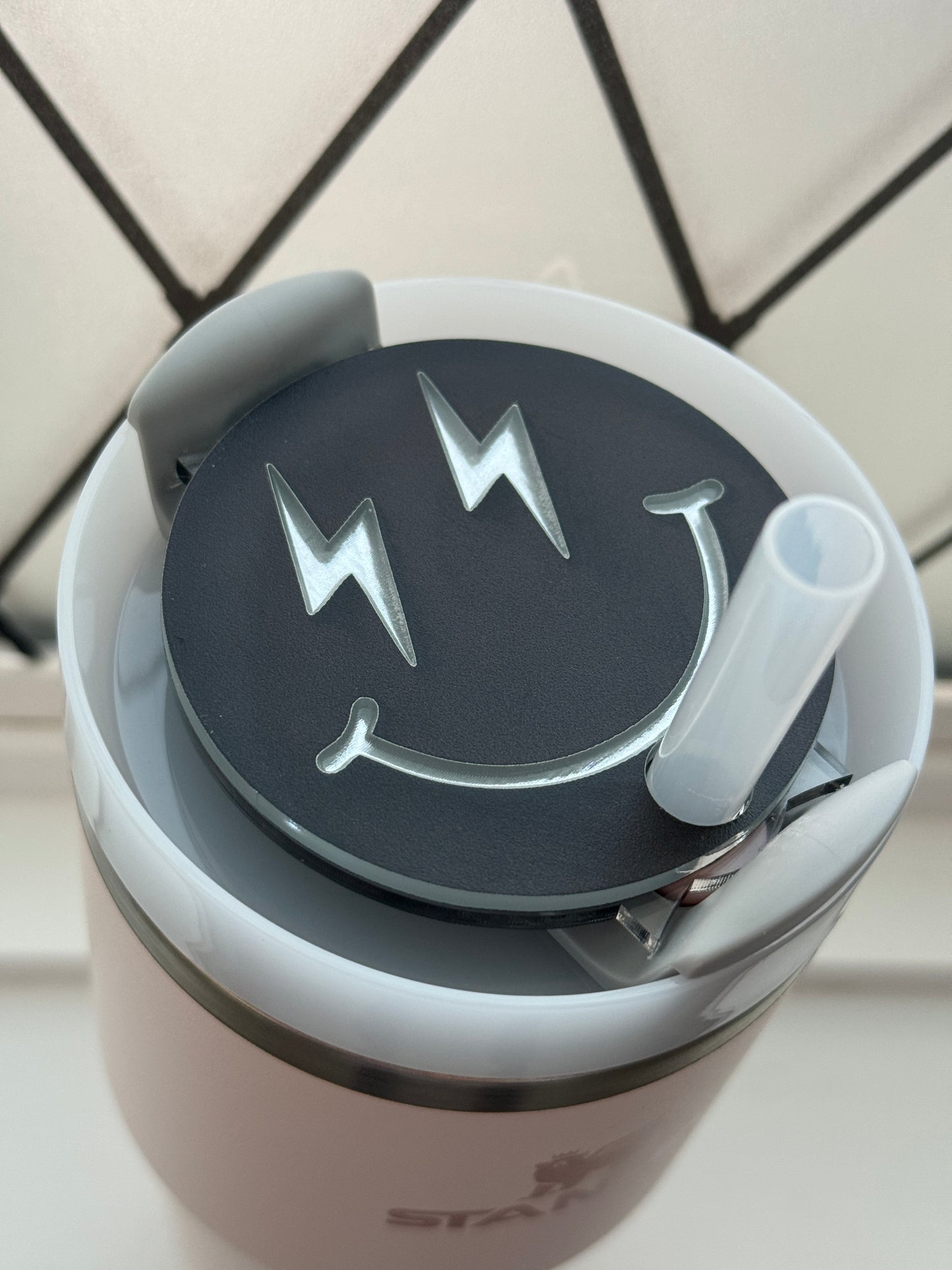 Lightening Smiley Cup Topper