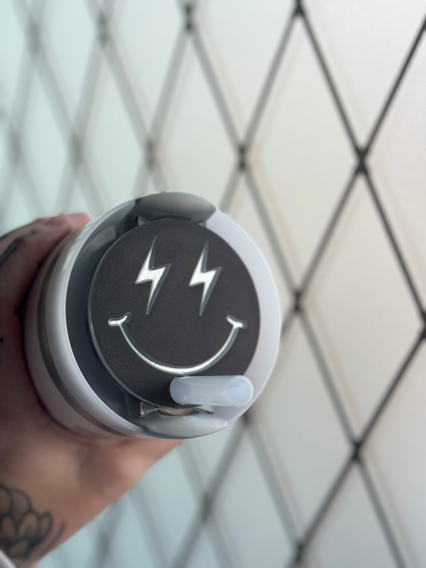 Lightening Smiley Cup Topper