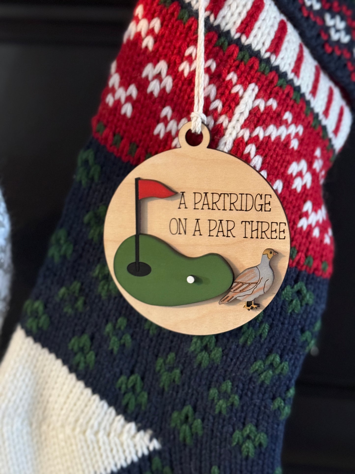 Partridge On A Par Three Ornament