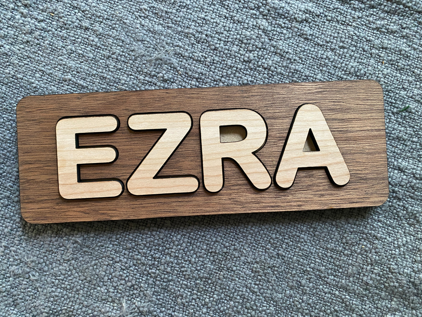 Personalized Name Puzzle - Natural Wood