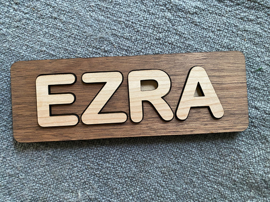 Personalized Name Puzzle - Natural Wood